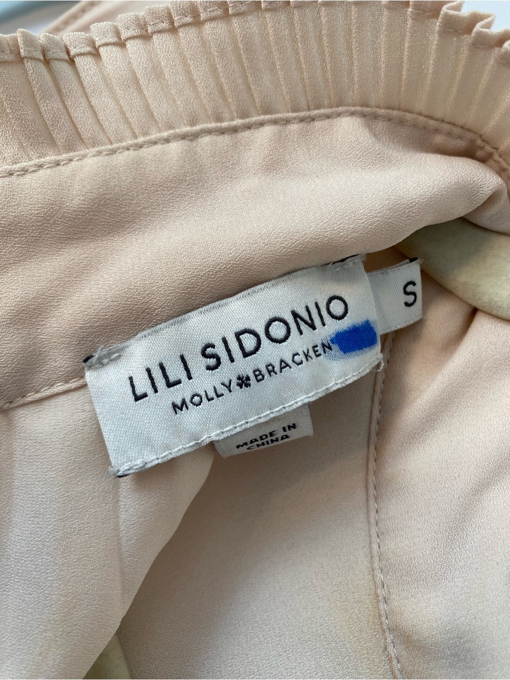 Lili Sidonio Molly Bracken Pleated Mock Neck Belted Dress Size Small - Picture 5 of 7